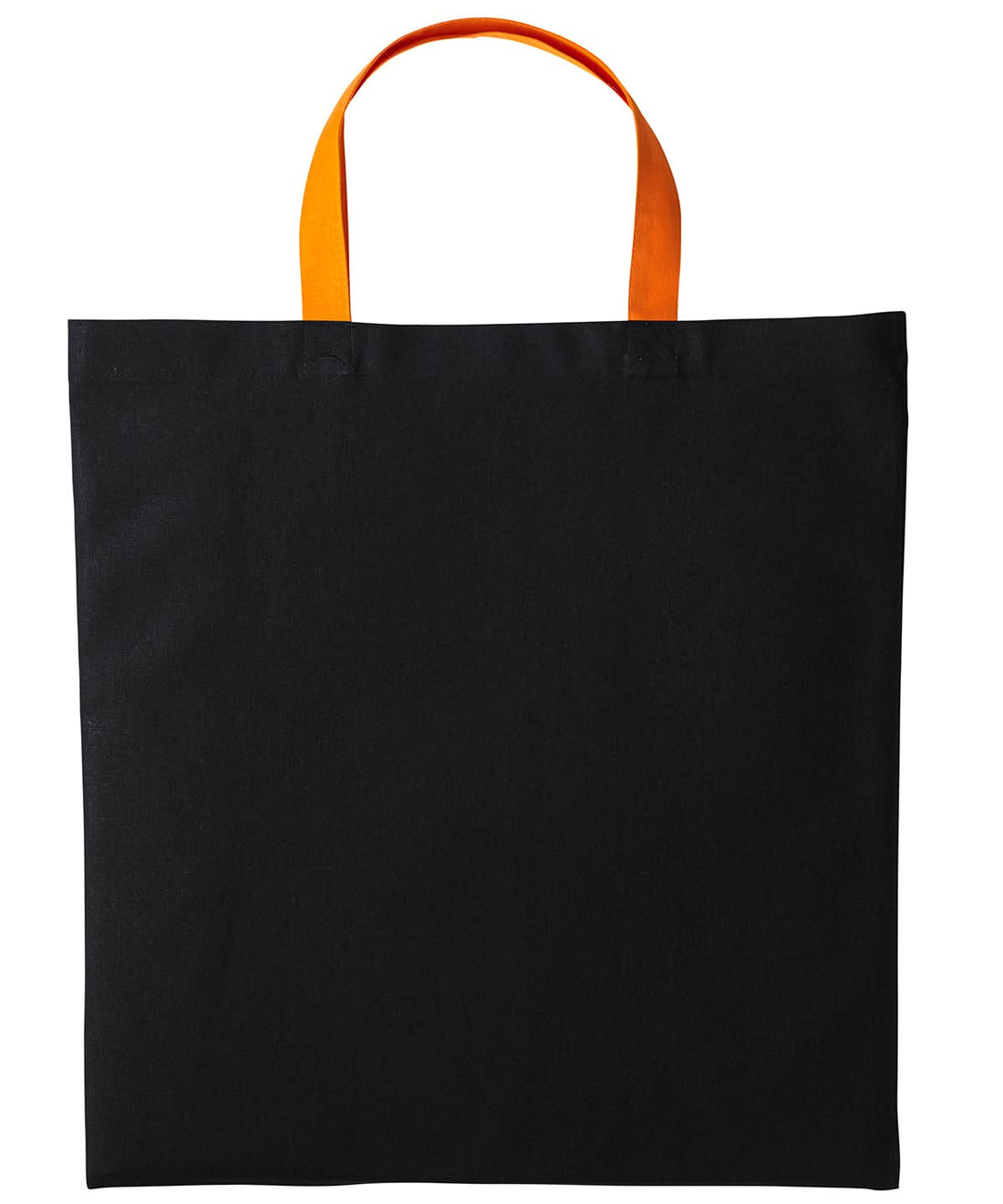 Nutshell Varsity cotton shopper short handle RL130 - Black Orange One size - Customisable Bags