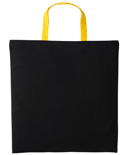 Nutshell Varsity cotton shopper short handle RL130 - Black Sunflower One size - Customisable Bags