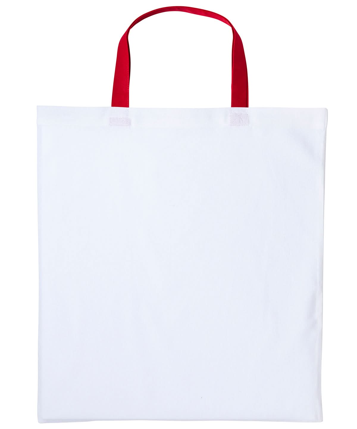 Nutshell Varsity cotton shopper short handle RL130 - White Red One size - Customisable Bags