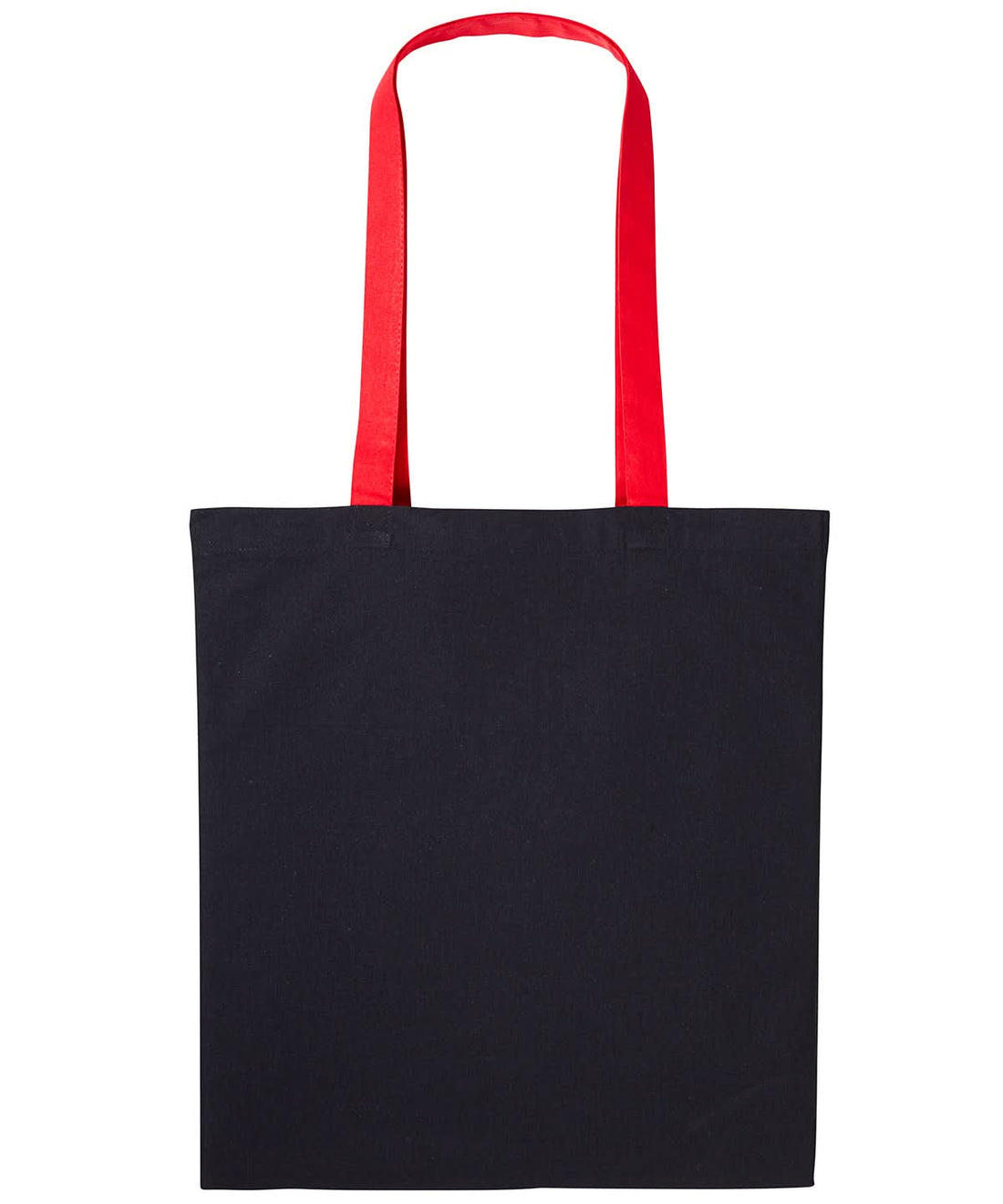 Nutshell Varsity cotton shopper long handle RL150 - Black Fire Red One size - Customisable Bags