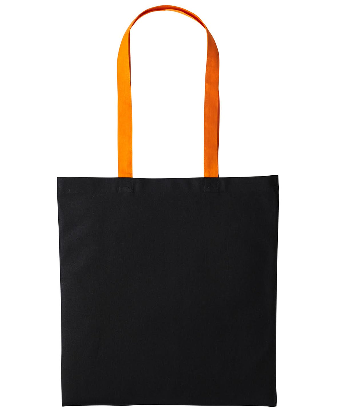 Nutshell Varsity cotton shopper long handle RL150 - Black Orange One size - Customisable Bags