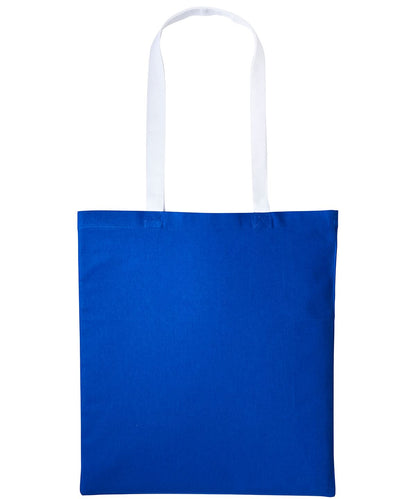Nutshell Varsity cotton shopper long handle RL150 - Royal White One size - Customisable Bags