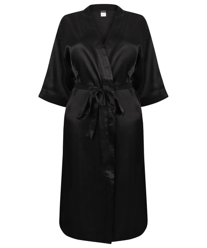 Towel City Womens satin robe TC054 - Black - Customisable Robes