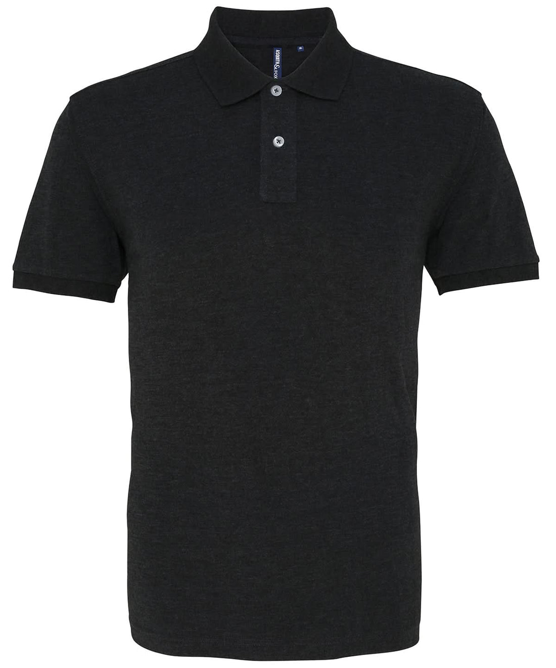 Asquith &amp; Fox Asquith Fox Mens Classic fit polo Heather Black AQ010 - Heather Black - Customisable Polos