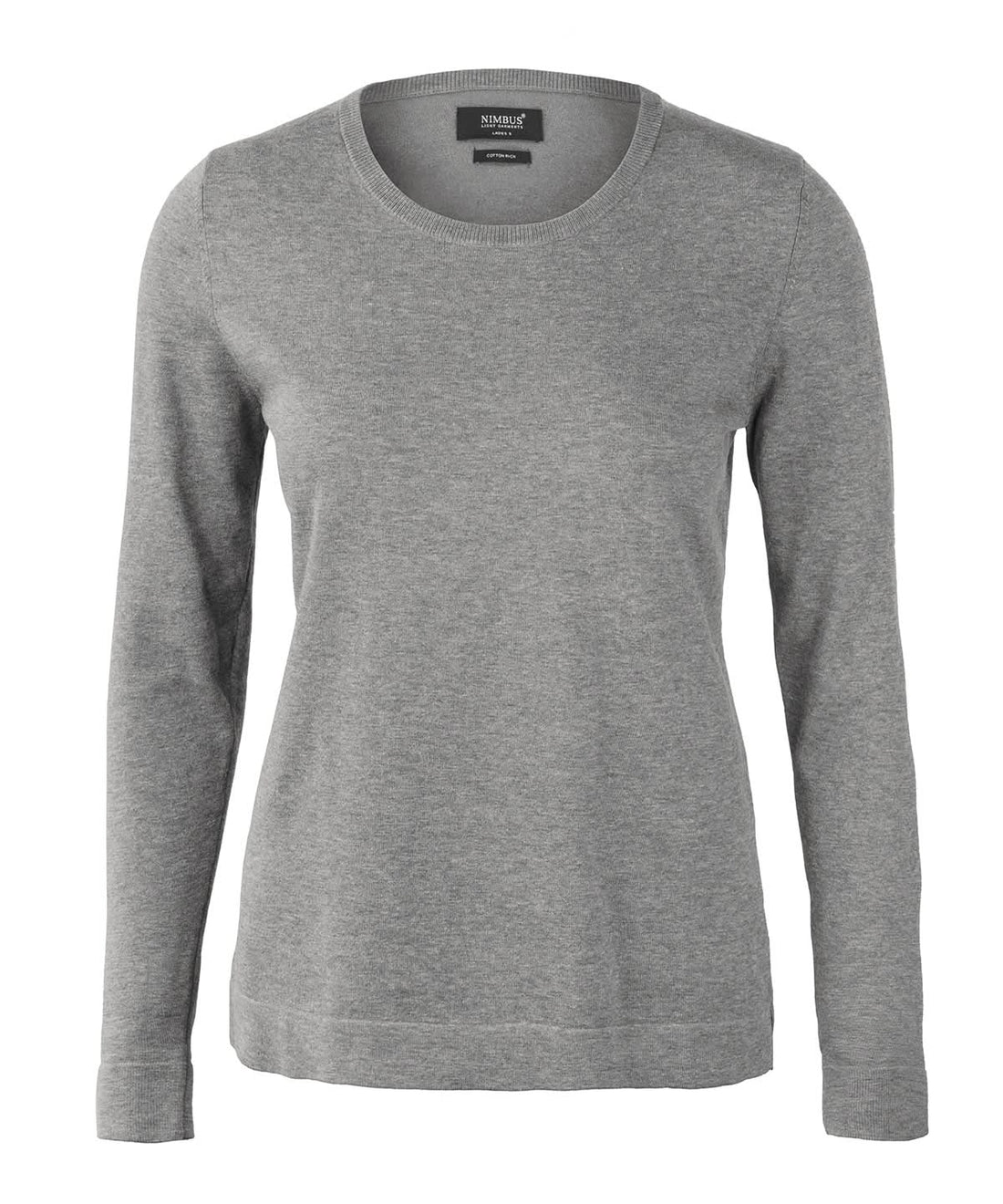 Nimbus Womens Brighton elegant round neck NB94F - Grey Melange - Customisable Knitted Jumpers