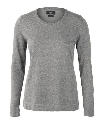 Nimbus Womens Brighton elegant round neck NB94F - Grey Melange - Customisable Knitted Jumpers