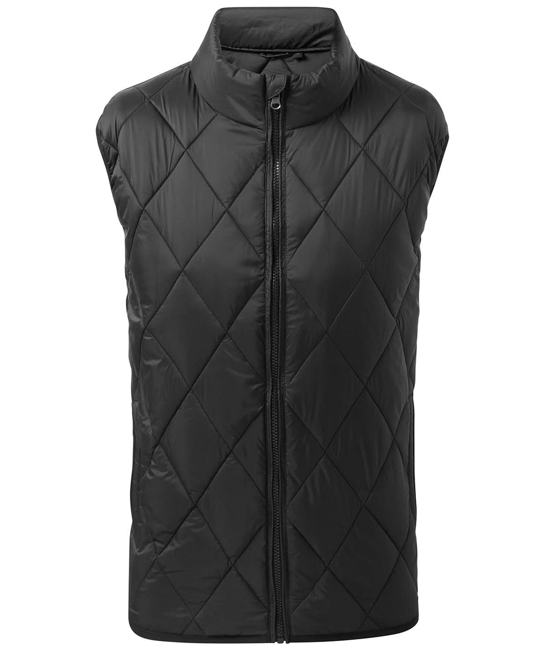 2786 Diamond pane padded gilet TS033 - Black - Customisable Gilets &amp; Body Warmers