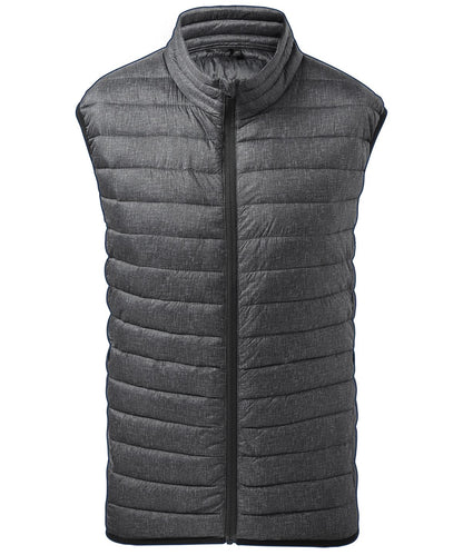 2786 Melange padded gilet TS038 - Charcoal Melange - Customisable Gilets &amp; Body Warmers