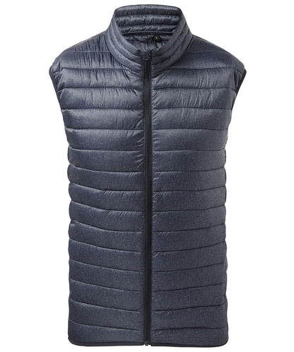 2786 Melange padded gilet TS038 - Navy Melange - Customisable Gilets &amp; Body Warmers