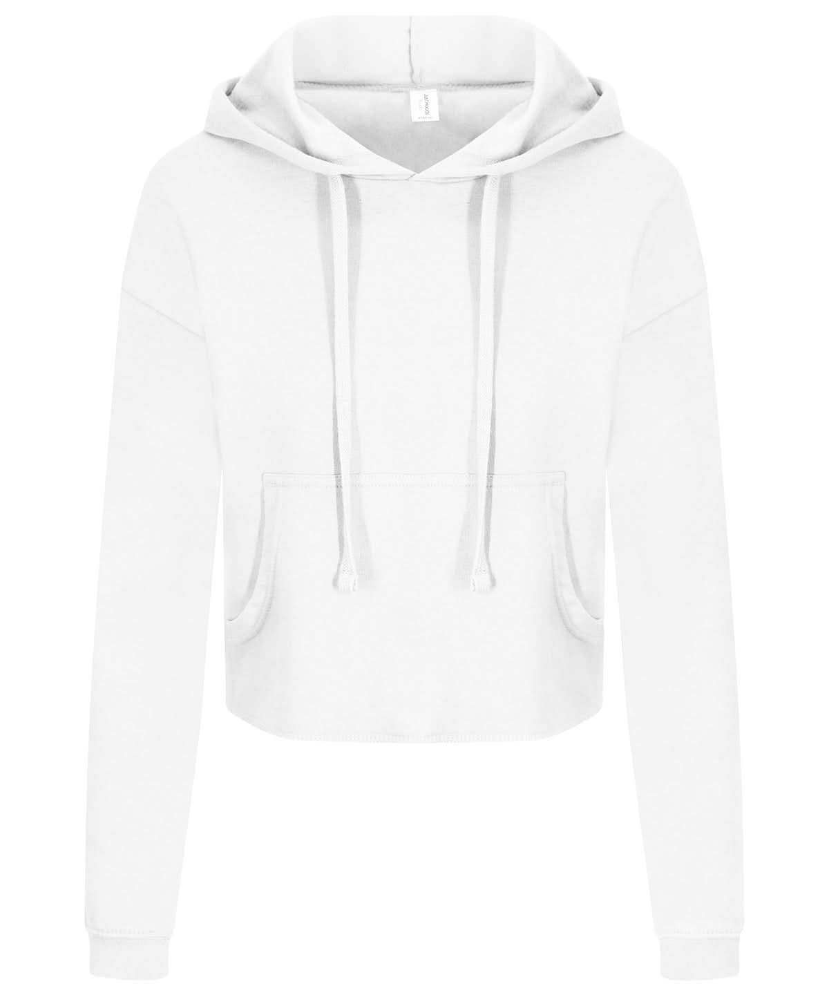 AWDis Just Hoods Womens cropped hoodie JH016 - Arctic White - Customisable Hoodies