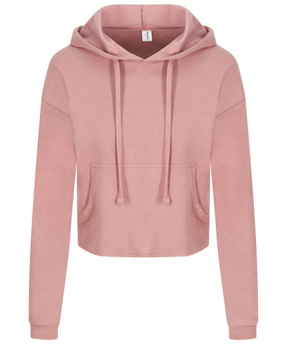 AWDis Just Hoods Womens cropped hoodie JH016 - Dusty Pink - Customisable Hoodies