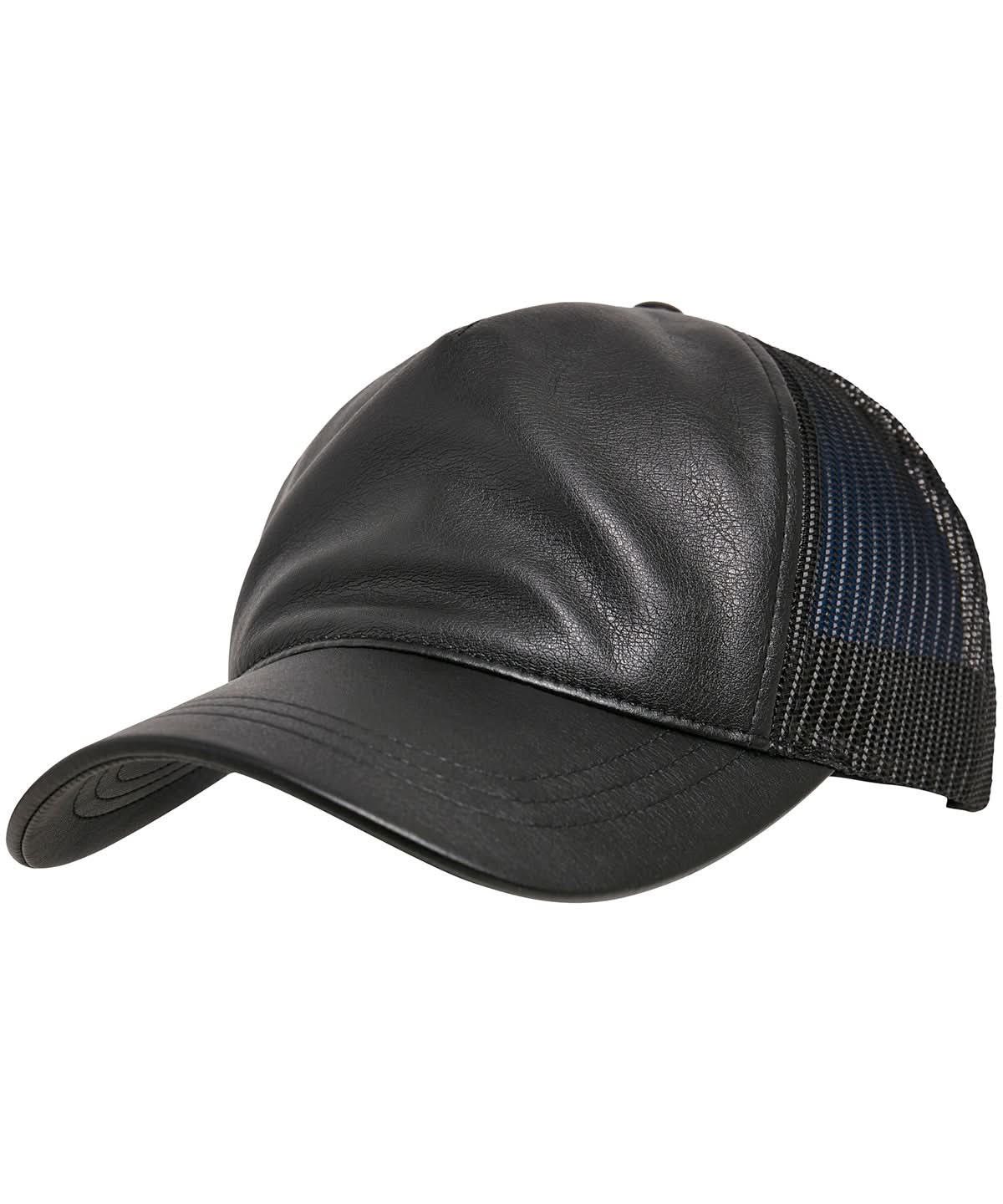 Flexfit By Yupoong Leather Trucker YP038 - Black Black One size - Customisable Caps
