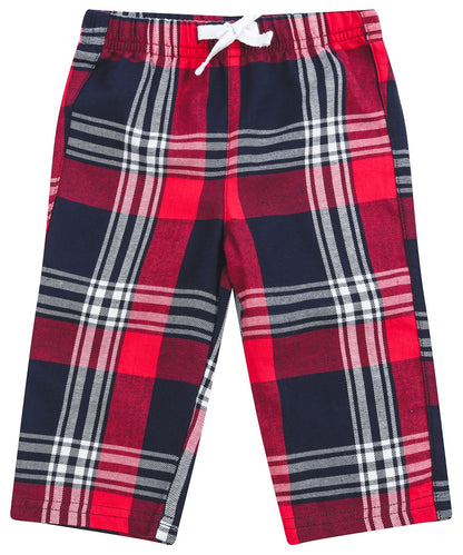 Larkwood Tartan Lounge Trousers LW83T - Red Navy Check - Customisable Trousers