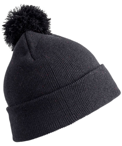 Result Winter Essentials Junior pom pom beanie RC28J - Black One size - Customisable Beanies