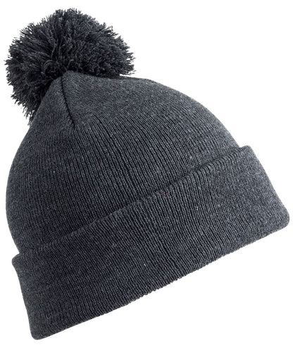 Result Winter Essentials Junior pom pom beanie RC28J - Grey One size - Customisable Beanies