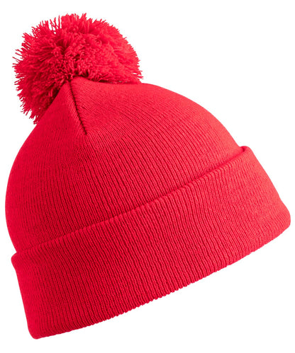 Result Winter Essentials Junior pom pom beanie RC28J - Red One size - Customisable Beanies