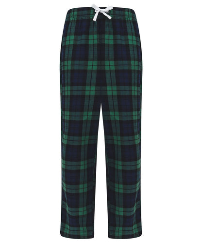 SF Kids tartan lounge pants SM083 - Navy Green Check - Customisable Loungewear Bottoms