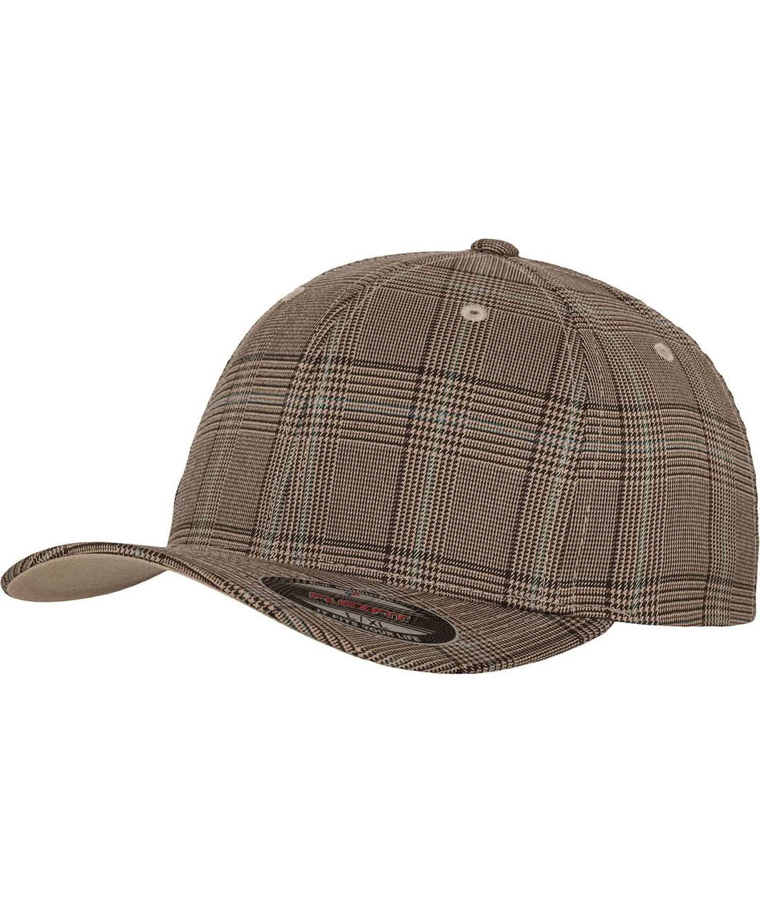 Flexfit By Yupoong Flexfit Glen Check 6196 YP041 - Brown Khaki - Customisable Caps