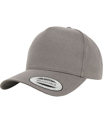 Flexfit By Yupoong 5 Panel Curved Classic Snapback 7707 YP058 - Grey One size - Customisable Caps