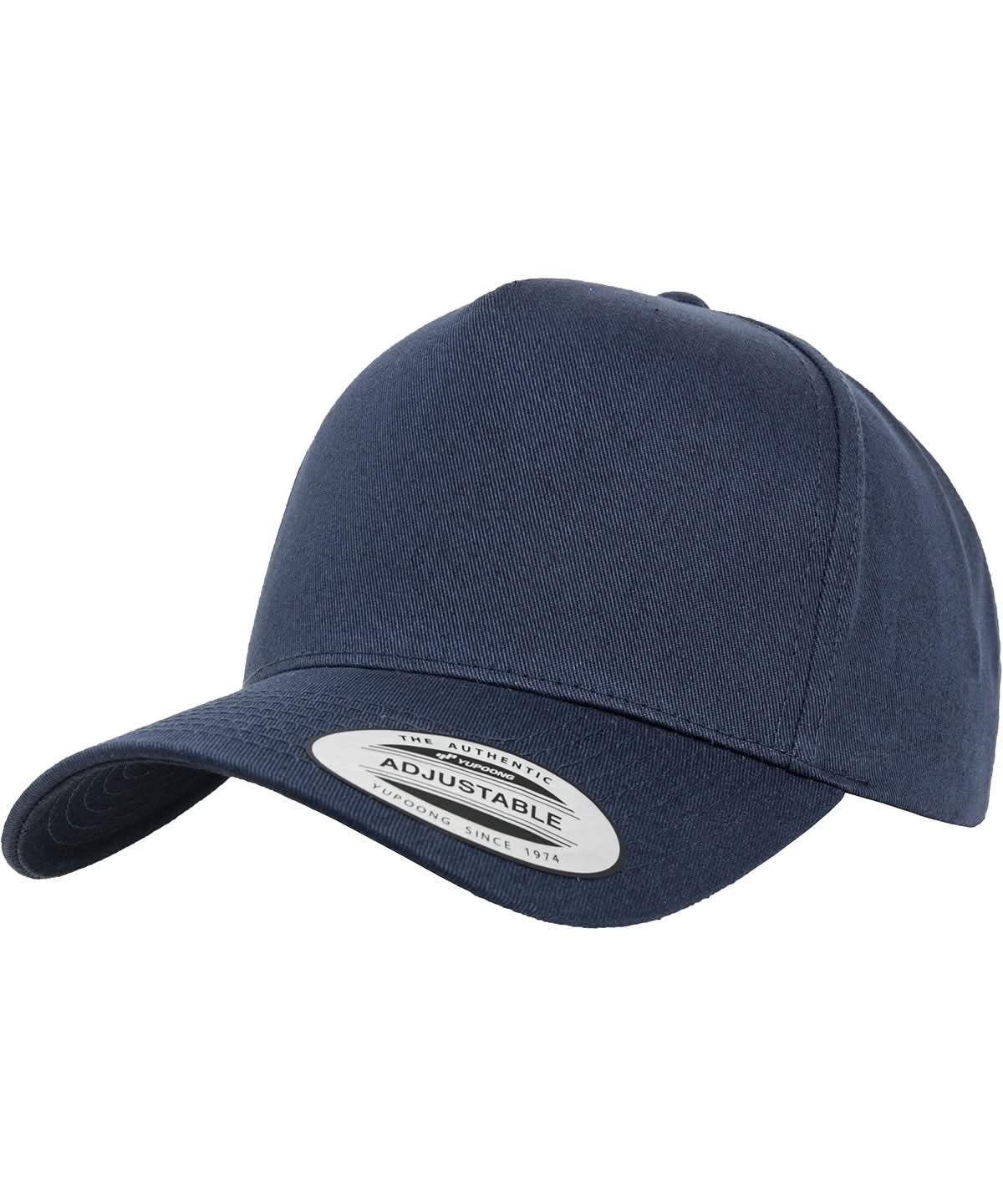 Flexfit By Yupoong 5 Panel Curved Classic Snapback 7707 YP058 - Navy One size - Customisable Caps
