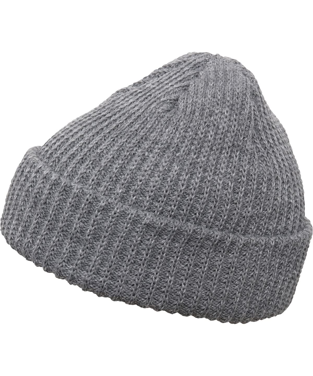 Flexfit By Yupoong Rib Beanie 1502Rb YP066 - Heather Grey One size - Customisable Beanies