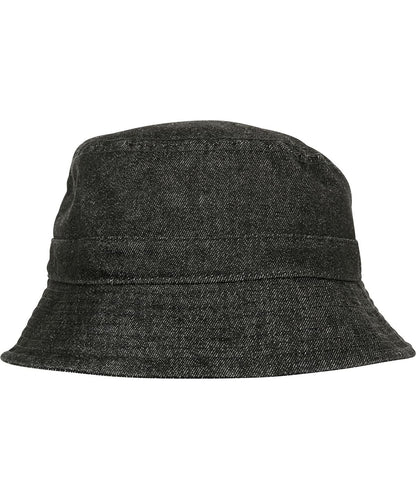 Flexfit By Yupoong Denim Bucket Hat 5003Db YP070 - Black Grey One size - Customisable Hats