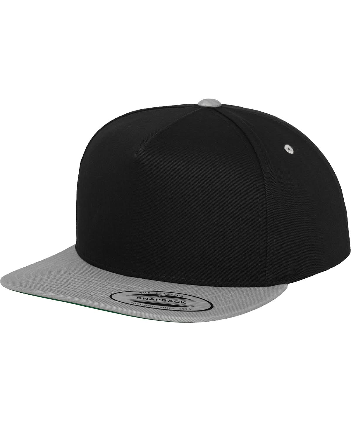 Flexfit By Yupoong Classic 5 Panel Snapback 6007T YP078 - Black Silver One size - Customisable Caps