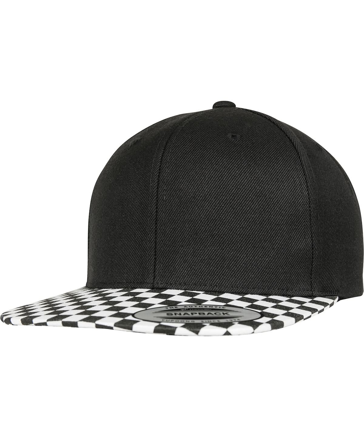 Flexfit By Yupoong Checkerboard Snapback 6089Cb YP080 - Black White One size - Customisable Caps