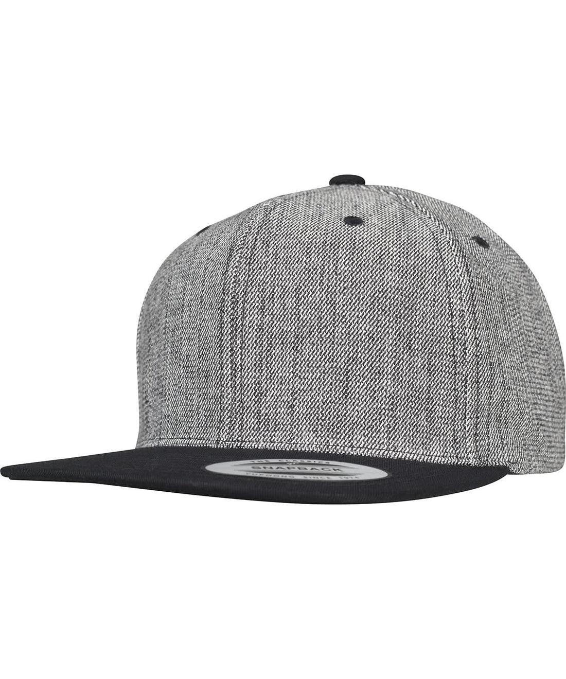 Flexfit By Yupoong Melange Solid Snapback 6089Ms YP085 - Black Melange Black One size - Customisable Caps