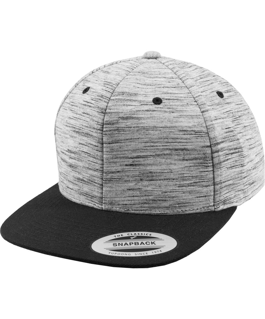Flexfit By Yupoong Stripes Melange Crown Snapback 6089Sc YP088 - Black Grey One size - Customisable Caps