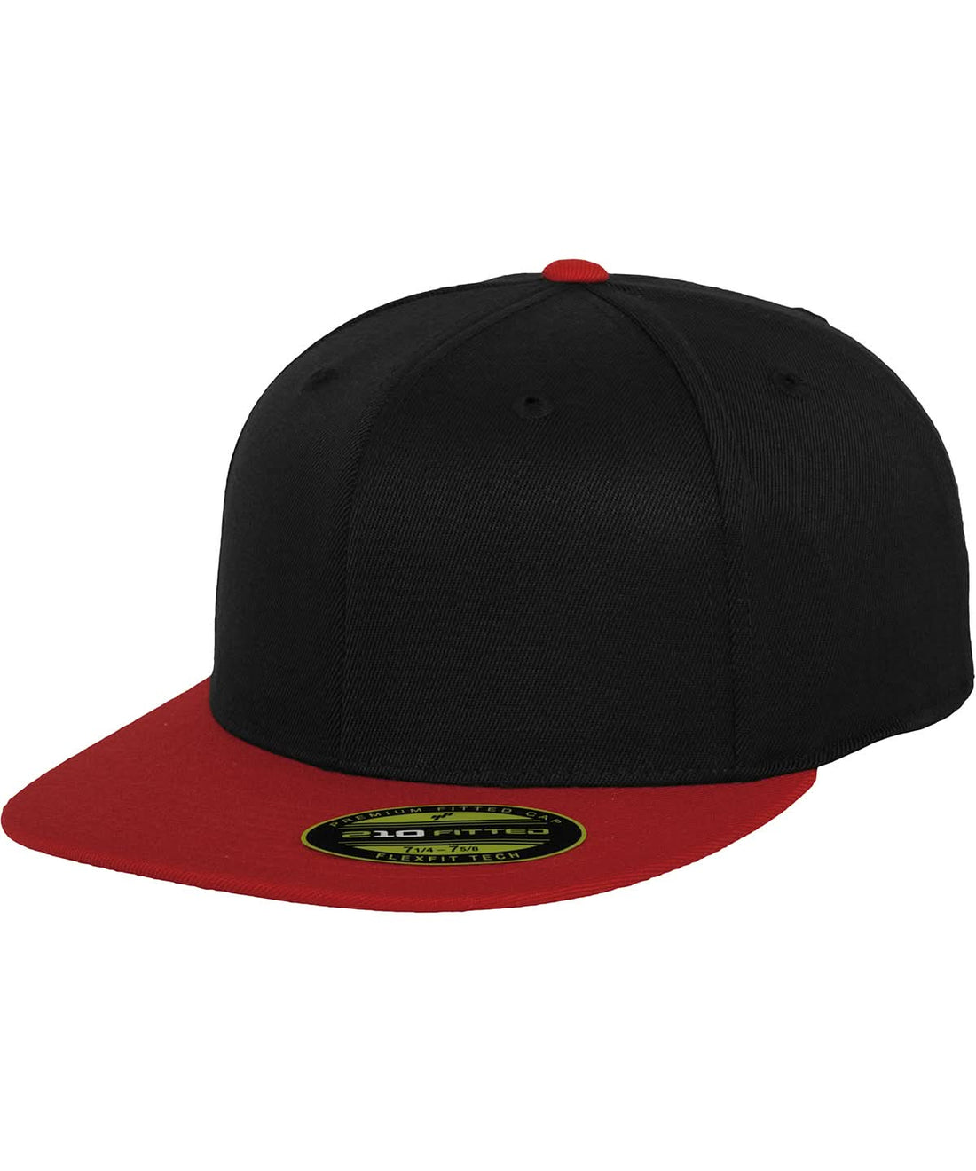 Flexfit By Yupoong Premium 210 Fitted 2 Tone 6210T YP092 - Black Red - Customisable Caps