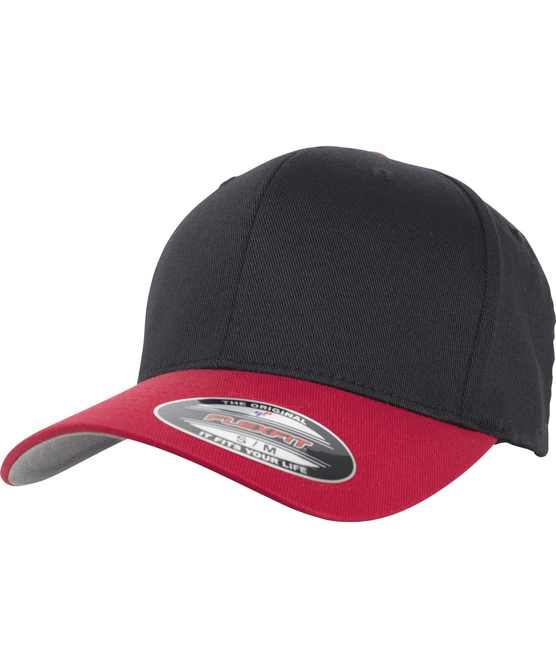 Flexfit By Yupoong Flexfit Woolly Combed 2 Tone 6277T YP120 - Black Red - Customisable Caps