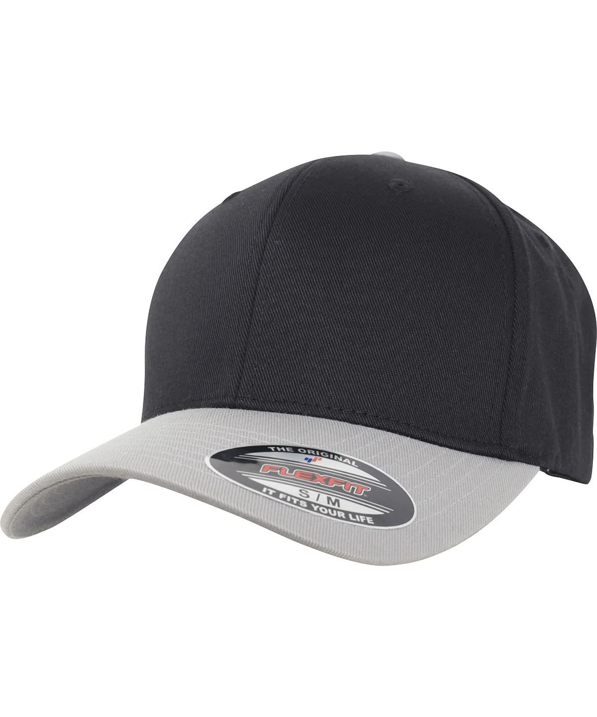 Flexfit By Yupoong Flexfit Woolly Combed 2 Tone 6277T YP120 - Black Silver - Customisable Caps