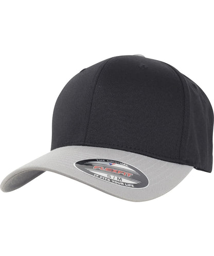 Flexfit By Yupoong Flexfit Woolly Combed 2 Tone 6277T YP120 - Black Silver - Customisable Caps