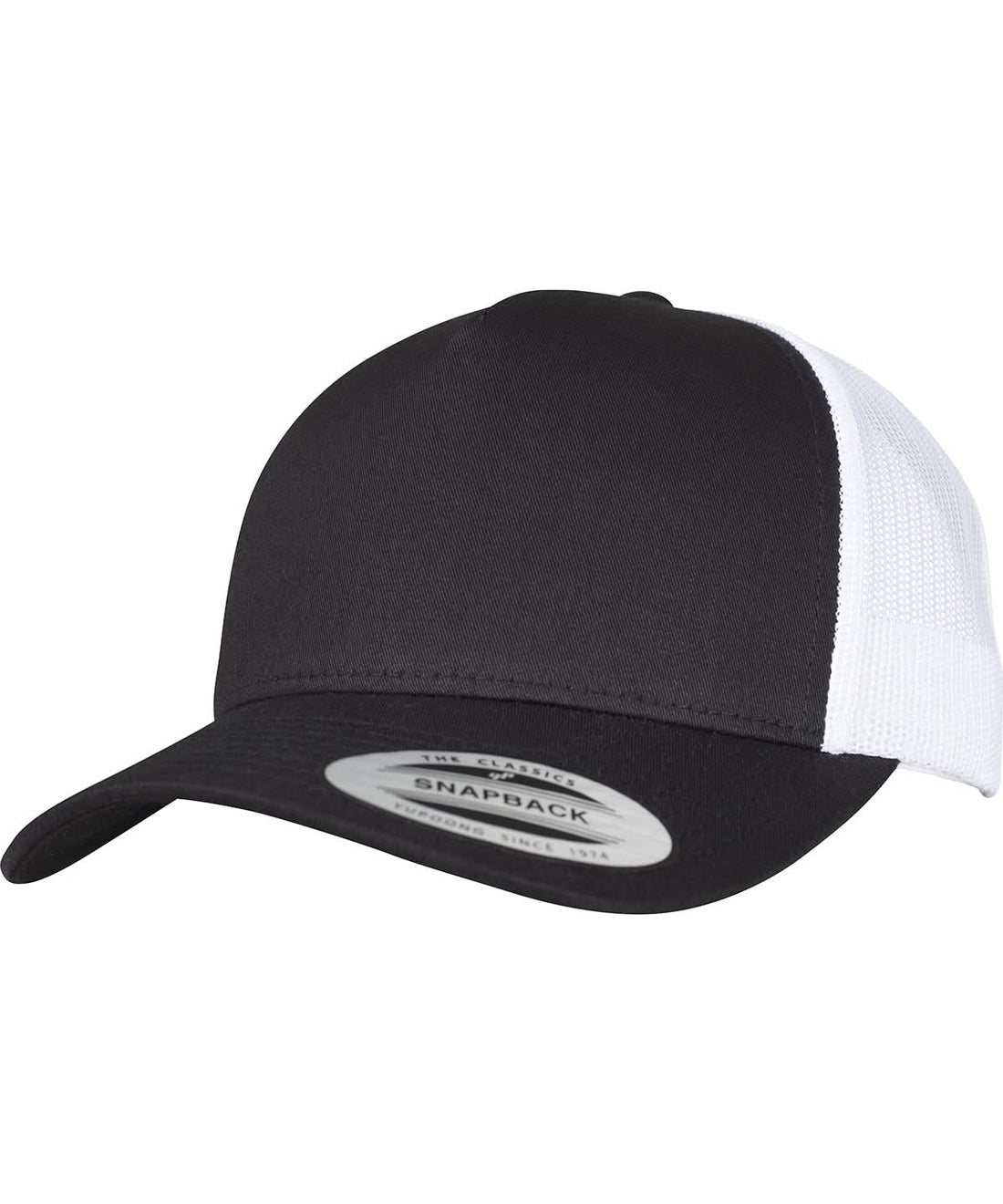 Flexfit By Yupoong 5 Panel Retro Trucker 2 Tone Cap 6506T YP125 - Black White One size - Customisable Caps
