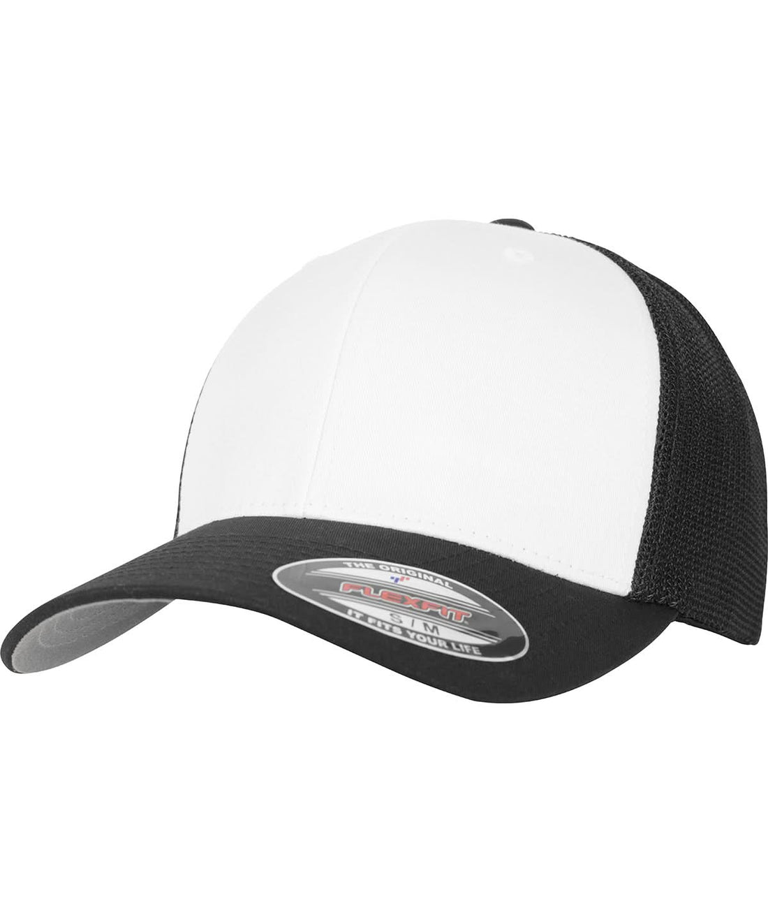 Flexfit By Yupoong Flexfit Mesh Coloured Front 6511Cf YP126 - Black White Black - Customisable Caps