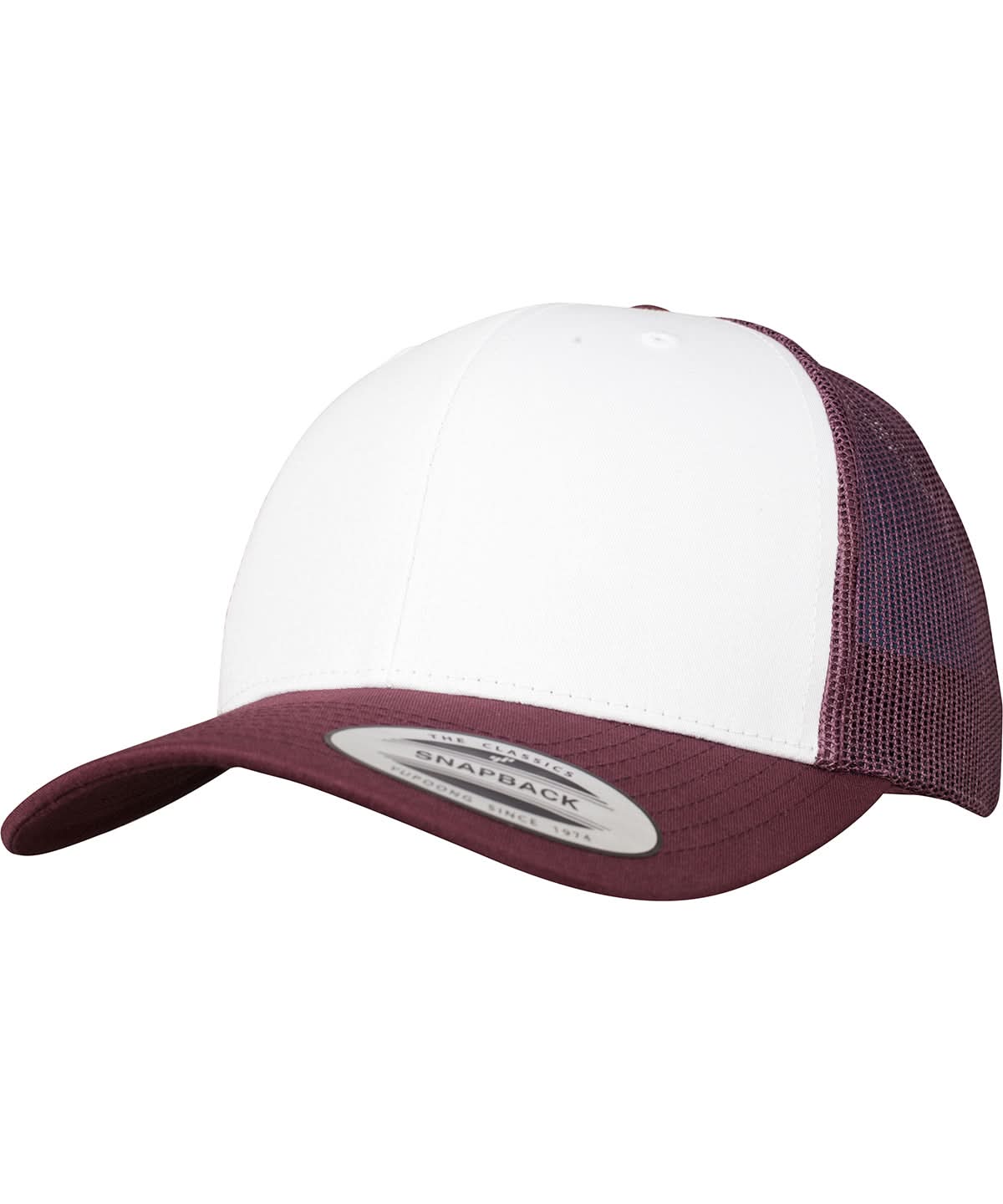 Flexfit By Yupoong Retro Trucker Coloured Front 6606Cf YP129 - Maroon White Maroon One size - Customisable Caps