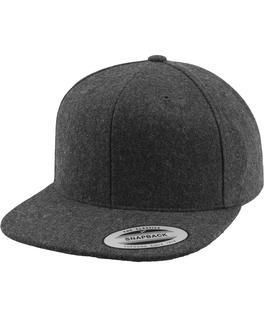 Flexfit By Yupoong Melton Wool Snapback 6689M YP132 - Dark Grey One size - Customisable Caps