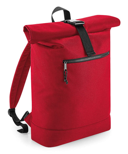 Bagbase Recycled rolled top backpack BG286 - Classic Red One size - Customisable Bags