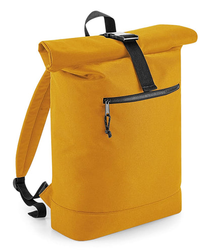 Bagbase Recycled rolled top backpack BG286 - Mustard One size - Customisable Bags