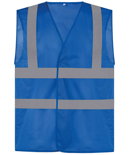 Yoko Top Cool Open Mesh 2 Band And Braces Waistcoat Hvw120 YK006 - Royal Blue - Customisable HV Vest