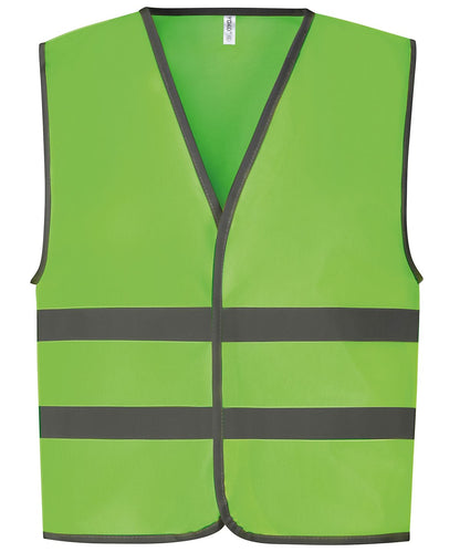 Yoko HV Reflective Border Kids Waistcoat Hvw102Ch YK102 - Lime - Customisable HV Vest