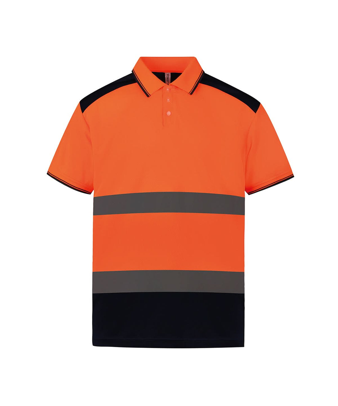 Yoko HV Two Tone Polo Shirt Hvj220 YK104 - Orange Navy - Customisable Hi-Vis Polos
