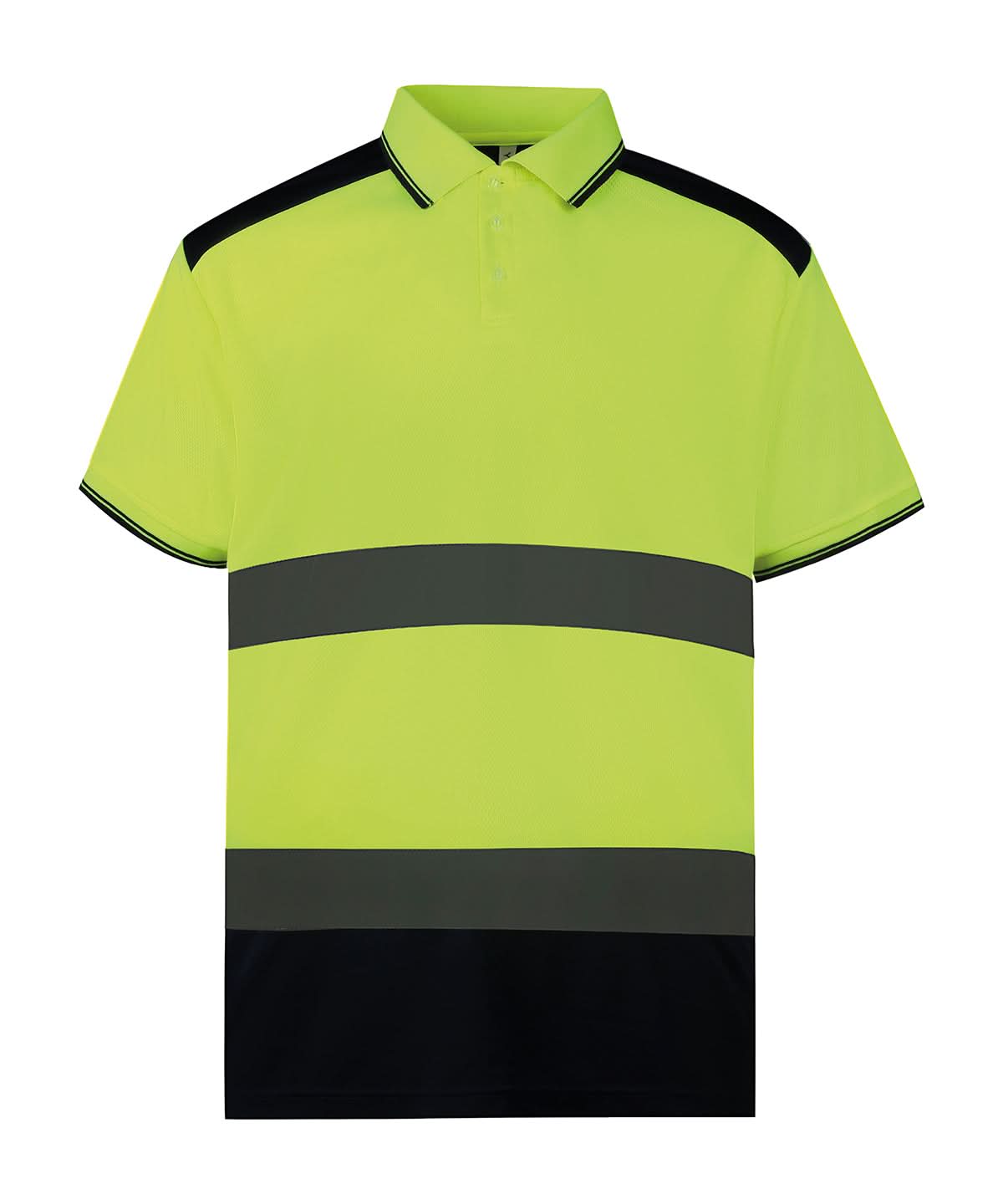 Yoko HV Two Tone Polo Shirt Hvj220 YK104 - Yellow Navy - Customisable Hi-Vis Polos