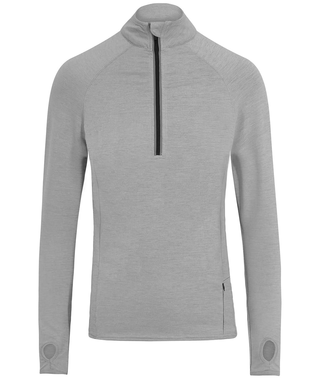 AWDis Just Cool Cool Flex long half zip top JC030 - Silver Grey - Customisable Sports Overtops