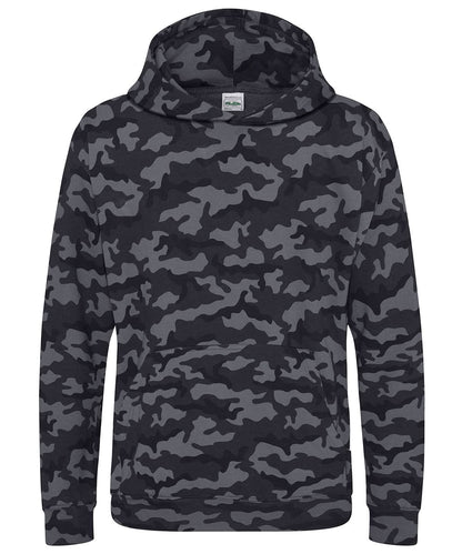 AWDis Just Hoods Kids camo hoodie JH14J - Black Camo - Customisable Hoodies