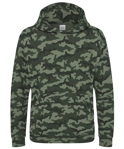 AWDis Just Hoods Kids camo hoodie JH14J - Green Camo - Customisable Hoodies