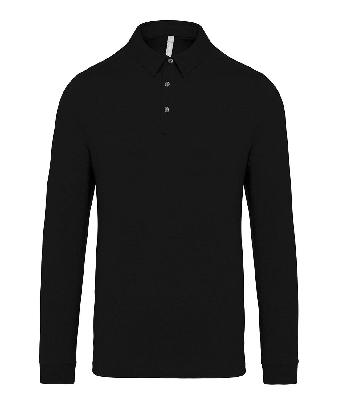 Kariban Jersey knit long sleeve polo shirt KB264 - Black - Customisable Polos