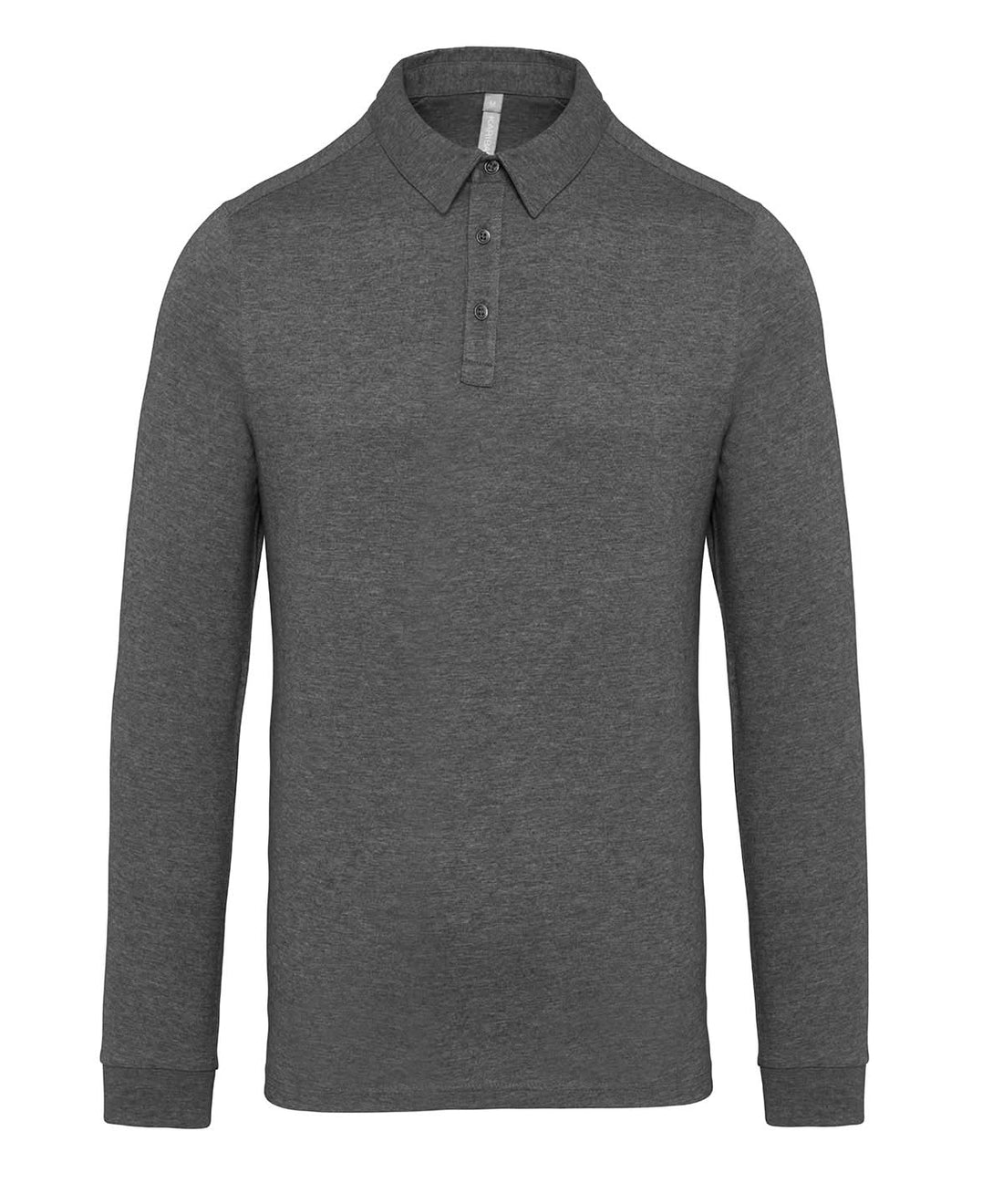 Kariban Jersey knit long sleeve polo shirt KB264 - Grey Heather - Customisable Polos