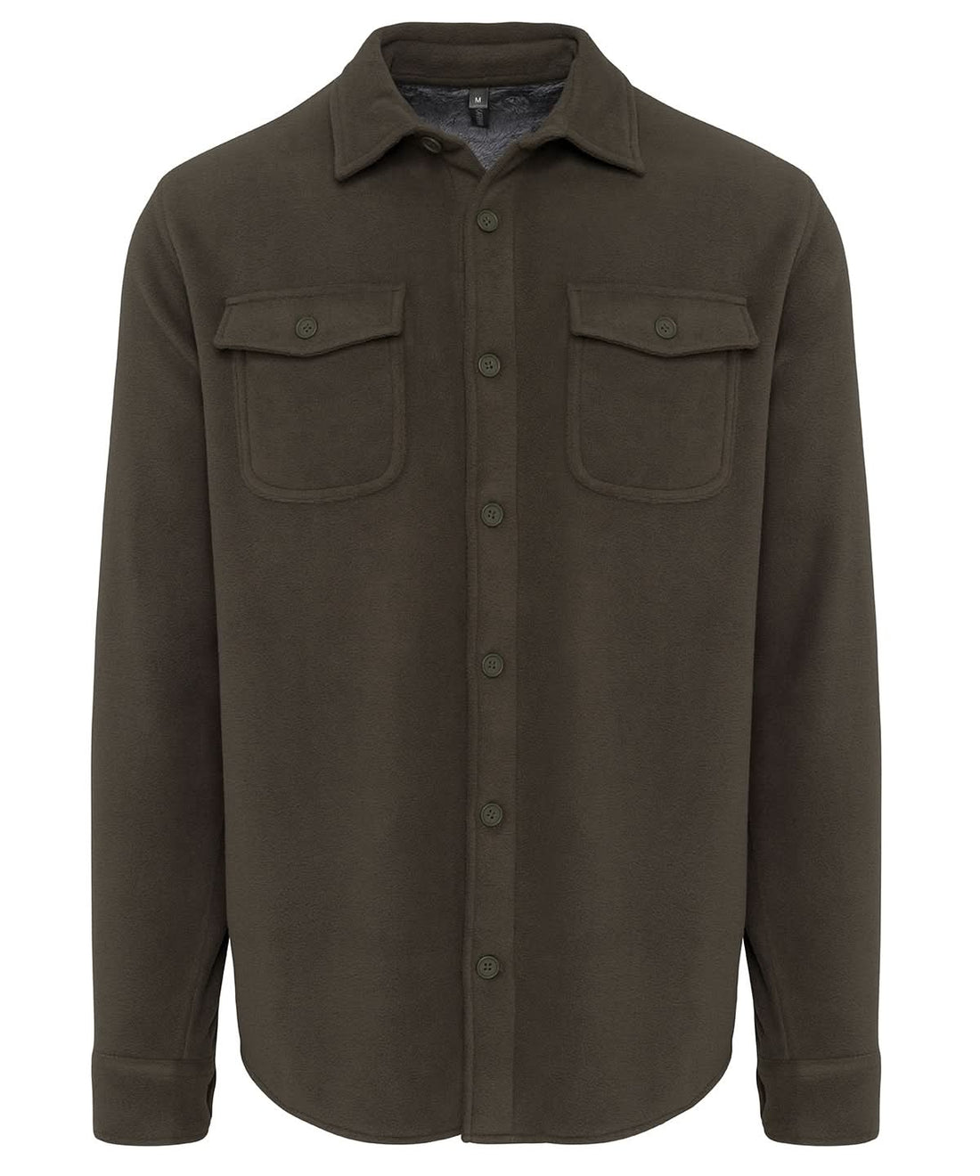 Kariban Sherpa lined fleece overshirt KB582 - Dark Khaki Storm Grey - Customisable Shirts
